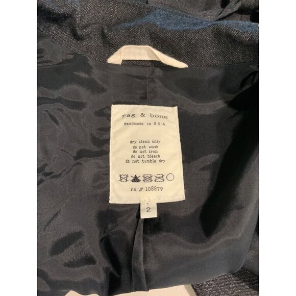 Rag & Bone Gray Wool Blend Blazer W/ 3/4 Sleeves, Size 2 (US) - Picture 7 of 7